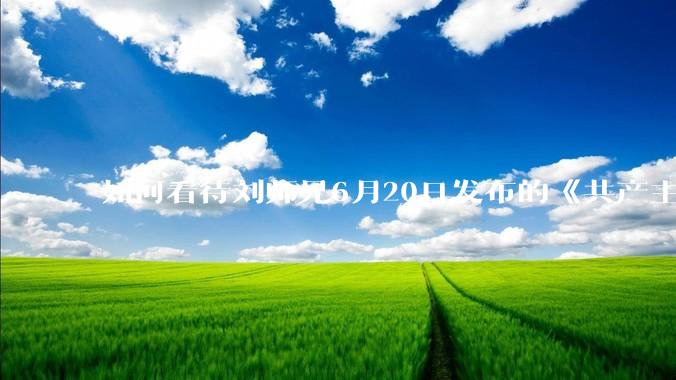 如何看待刘师兄6月20日发布的《共产主义实现的前一天》？